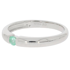 Elegant Round Green Emerald Sterling Silver Ring with accent gemstone, showcasing sophisticated design and timeless beauty.