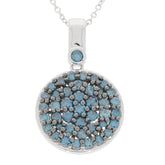 Blue diamond sterling silver pendant showcasing sparkling blue gemstones, perfect for elegant jewelry collections.