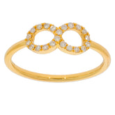 Elegant gold infinity ring adorned with sparkling gemstones, perfect for a timeless jewelry collection.