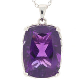 Purple Amethyst Sterling Silver Pendant showcasing a sparkling gemstone in elegant settings.