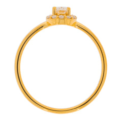 Oval white diamond sterling silver ring with accent, showcasing a sparkling gemstone for elegance.