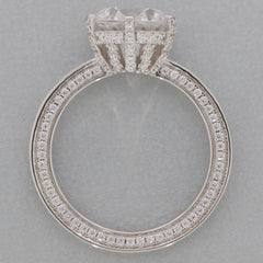 Elegant White Moissanite Sterling Silver Ring with sparkling accents and luxurious design.