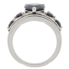 Heart-shaped black spinel sterling silver ring showcasing a stunning gemstone design, elegant luxury accessory.