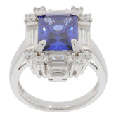 Blue sapphire sterling silver ring featuring a sparkling gemstone and elegant design, perfect for sophisticated style.