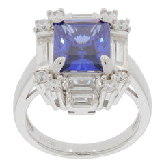 Blue sapphire sterling silver ring featuring a sparkling gemstone and elegant design, perfect for sophisticated style.