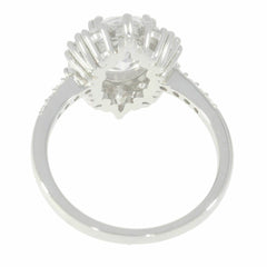 Sterliing Silver Semi Mount Ring Setting Oval OV 15.1 x 17.2 x 10.4mm with Moissanite Accents