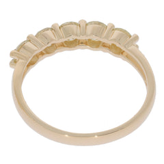 Back view of a Round Green Diamond 14K Yellow Gold Ring, showcasing its elegant design and gemstone accents.