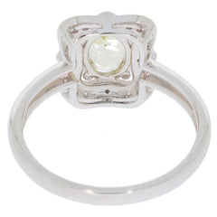 Yellow Sapphire 14K white gold ring with diamond accent, showcasing the elegant design from the back view.