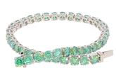 Elegant green Moissanite sterling silver bracelet showcasing sparkling gemstones in a stunning design.