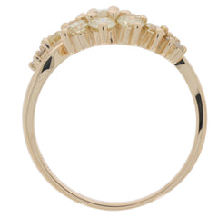 Elegant Round Green Peridot ring in 14K yellow gold with sparkling accents, showcasing timeless beauty and sophistication.