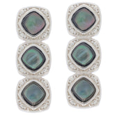 Cushion Mystic Topaz Sterling Silver Earrings featuring sparkling gemstones and decorative accents.