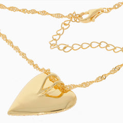 Gold heart pendant necklace with chain, perfect for romantic gifts and elegant occasions.