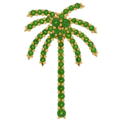 Green Chrome Diopside pendant designed as a palm tree, set in sterling silver, showcasing elegance and luxury.