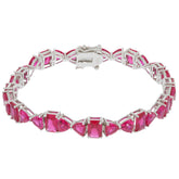 Elegant Red Ruby Sterling Silver Bracelet showcasing sparkling gemstones, perfect for sophisticated style and luxury.