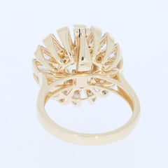 Back view of a gold ring showcasing intricate cutout design and polished finish.