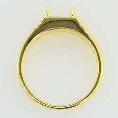 Men's gold semi mount ring setting, 8x8mm cushion, customizable sizes, made to order, elegant design.