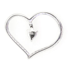 Sterling Silver semi mount pendant setting in heart shape with white topaz, 5x5mm, make to order design.