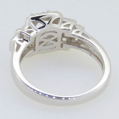 Sterling Silver Semi Mount Ring Setting back view showcasing open design and intricate details for an oval 7x5mm stone.