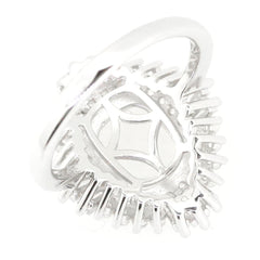 Sterling Silver Semi Mount Ring Setting with cushion halo design, featuring white topaz accent.