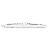 Sterling Silver Semi Mount Tennis Bracelet Setting with Round RD 2x2mm, handmade for custom sizing, featuring sturdy stainless steel tongue.