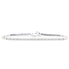 Sterling Silver Semi Mount Tennis Bracelet Setting with Round RD 2x2mm, handmade for custom sizing, featuring sturdy stainless steel tongue.