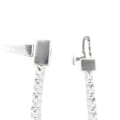 Sterling silver semi mount tennis bracelet setting with stainless steel tongue and secure clasp detail.