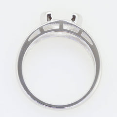 Sterling Silver Semi Mount Ring Setting for Oval Gemstones, 9x7mm bezel prepared for custom orders.