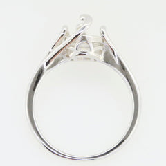 Sterling Silver Semi Mount Ring Setting for Oval Gemstone, designed to hold a 10x8mm stone, elegant design