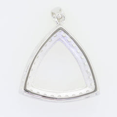 Sterling Silver Semi Mount Pendant Setting in Trillion shape, 13x13mm design for White Topaz gemstone.