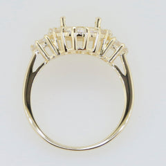 Sterling Silver Semi Mount Ring Setting with space for an oval gemstone, ideal for custom orders.