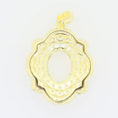 Sterling Silver Semi Mount Pendant Setting for Oval Gems, designed for White Topaz, made to order, customizable sizes.