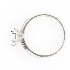 Sterling silver semi mount ring setting ready for round 7x7 gemstone, showcasing a classic solitaire design.