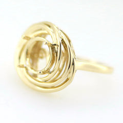 Sterling silver semi mount ring setting with infinity loop design for cushion gemstone, custom made to order.