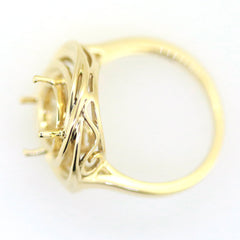 Sterling Silver Semi Mount Ring Setting featuring Infinity Loop design, accommodates a 9x9mm round gemstone.