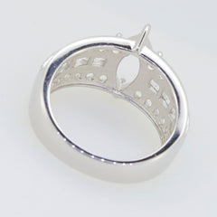 Sterling Silver Semi Mount Ring Setting, Marquise MQ 12x6mm, showing interior design and craftsmanship.