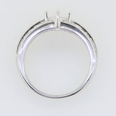 Sterling Silver Semi Mount Ring Setting for Marquise stone, perfect for wedding engagement rings.