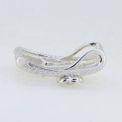 Sterling Silver Semi Mount Pendant Setting with floral design, suitable for 8x8mm round gemstones like White Topaz.