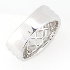 Men's sterling silver semi mount ring setting with square grid design, suitable for 6.5x6.5mm gemstones.