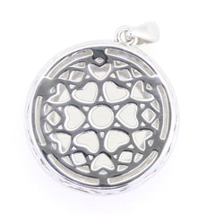 Sterling Silver Semi Mount Pendant Setting with intricate heart design, crafted for custom gemstone placement.
