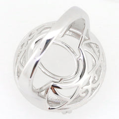 Sterling Silver Semi Mount Ring Setting with intricate halo design, suitable for various gemstones, handcrafted to order.
