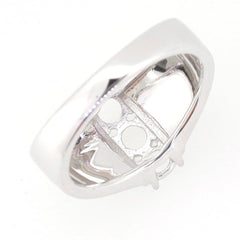 Men's sterling silver semi mount ring setting for round gemstone 4x4mm, customizable and made to order.