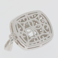 Sterling Silver semi mount pendant setting with intricate cut-out design for gemstones, crafted to order.