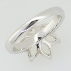 Sterling silver semi mount ring setting featuring a tulip head design for custom gemstone placement.