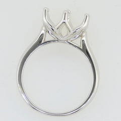 Sterling Silver Semi Mount Ring Setting with Tulip Head Design for Round Gemstone 11x11mm