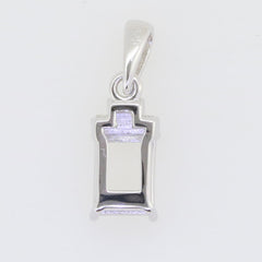 Sterling Silver Semi Mount Pendant Setting for Emerald, OCT 8x6mm, featuring Baguette Accent, made to order.