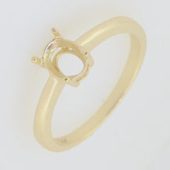 Sterling Silver Semi Mount Ring Setting with Oval 7x5mm design, ideal for custom gemstone choices in minimal style.