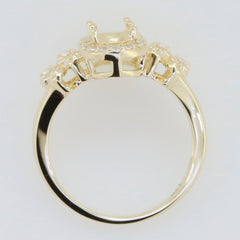 Sterling Silver Semi Mount Ring Setting for a 7x5mm Oval Gemstone in a Moi et Toi Twin Stone Design