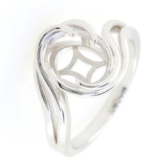 Sterling silver semi mount ring setting with oval design, customizable sizes, made to order.