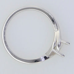 Sterling Silver Semi Mount Ring Setting with Cross Shank Design for 6x6mm Round Gemstone