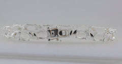 Sterling Silver Semi Mount Tennis Bracelet Setting with oval space for gemstone, made to order with stainless steel tongue.
